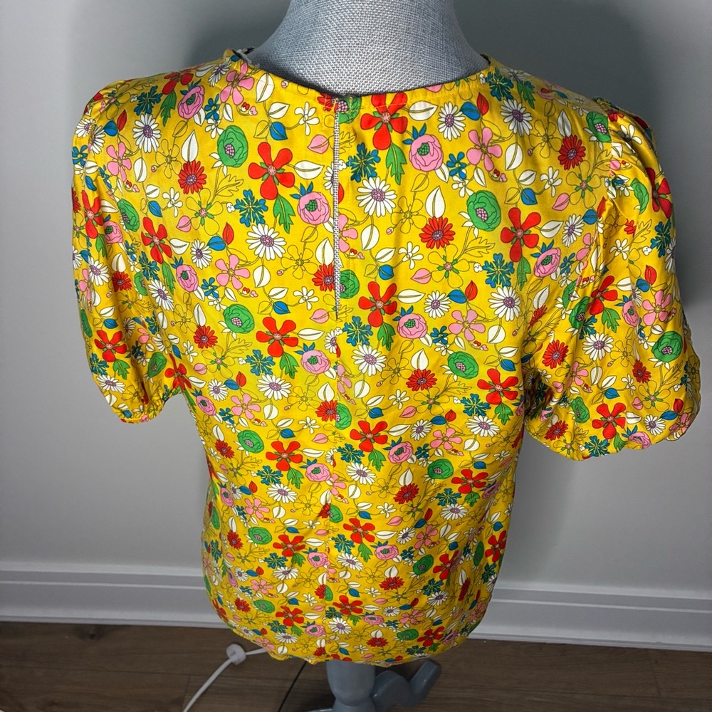 Boden glorious British style Yellow Floral Women's Blouse, size 6, new - Picture 3 of 7
